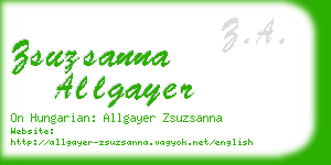zsuzsanna allgayer business card